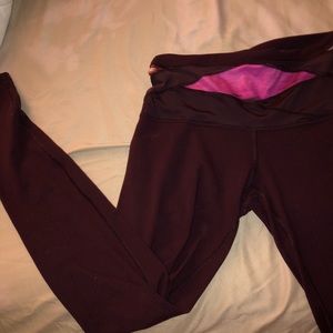 Maroon lulu lemon leggings